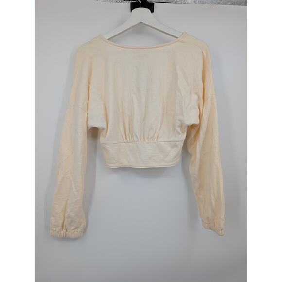 NWT Madewell Deep-V Button Front Crop Top Women's Small Babydoll NG595 - Picture 6 of 6